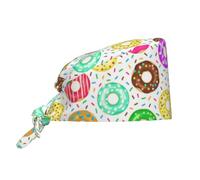 Cappello da Cuoco Donut Print Cappelli da Cuoco Traspirante Cappellino da Chef Elastico Cappello da Chef per Cucina Catering Uomo/Donna