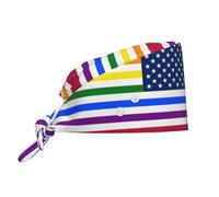 Cappello Da Cuoco Gay Pride American Flag With Button Bandana Vintage Cappelli Da Cuoco Traspirante Cappello Da Chef Per Grigliare Ristorante Cucina