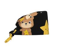 Cappello Da Cuoco Little Bear Holding A Star Pattern Cappello Da Chef Regolabile Bandana Elastico Cappellino Da Chef Per Grigliare Catering Ristorante