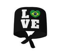 Cappello da Cuoco Love Brazil Flag Brazilian Heart Cappelli da Cuoco Soft Cappellino da Chef Vintage Bandana per Cucina Catering Uomo/Donna