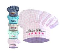 Cappello da cuoco o guanti e grembiule da cucina, per bambini - disponibile in 4 varianti di colore e una taglia unica - adatto per bambini di età 3-6 anni, 100 % cotone, Kitchen Princess, Kinderkochmütze