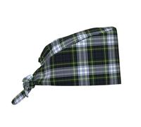 Cappello da Cuoco Plaid Clan Gordon Tartan Green White Purple Check Cappelli da Cuoco Vintage Cuffietta Chirurgica Soft Cappellino da Chef per Ristorante Cucina Catering