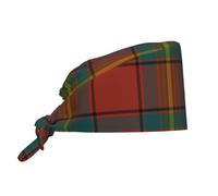 Cappello da Cuoco Scottish Clan Oliver Red Tartan Plaid Cappelli da Cuoco Soft Cappellino da Chef Vintage Bandana per Cucina Catering Ristorante