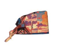 Cappello Da Cuoco Small Pavilion On The Beach Pattern Bandana Elastico Cappello Da Chef Vintage Cappellino Da Chef Per Grigliare Cucina Ristorante