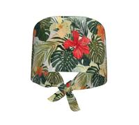 Cappello Da Cuoco Tropical Palm Trees And Plant Flowers Cappelli Da Cuoco Regolabile Bandana Vintage Cappellino Da Chef Per Catering Ristorante Grigliare