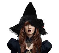 Cappello da da donna di Halloween, grande cappello da increspato - Costume da festa di Halloween mago Cosplay - Cappello da di Halloween Cappello da regina Ma