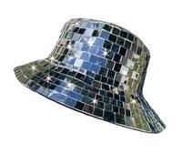 Cappello da discoteca con paillettes, cappello alla pescatora con glitter, accessorio per costumi da performance, copricapo per feste di dj, abbigliamento da club di palcoscenico, cappello