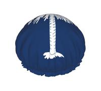 Cappello da doccia versatile con stampa bandiera della Carolina del Sud, per donne e uomini, riutilizzabile, leggera, morbida cuffia per capelli da bagno