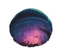 Cappello da doccia versatile con stampa Dark Northern Lights per donne e uomini, riutilizzabile, leggera, morbida cuffia per capelli da bagno