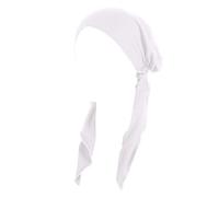 Cappello da donna casual tinta unita copricapo turbante musulmano copricapo cappello Nachos, bianco, Taglia unica