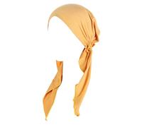 Cappello da donna casual tinta unita copricapo turbante musulmano copricapo cappello Nachos, Giallo, Taglia unica