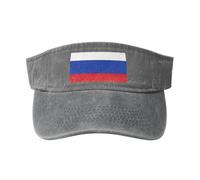 Cappello da donna con bandiera della Russia, traspirante, protezione solare, per golf, tennis, corsa, uso quotidiano, grigio, Taglia unica