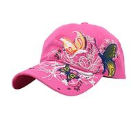 Cappello da donna con ricamo a farfalla berretto da baseball alla moda visiera parasole berretto da baseball per le donne con luce, rosa, Taglia unica