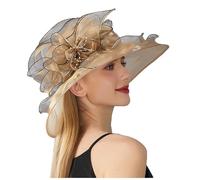 Cappello da donna con sole estivo, elegante e chic, in organza, per matrimonio, donna, anti UV, berretti, berretti e cappelli, Derby di cerimonia, cocktail, tea party capelines a tesa larga Bob