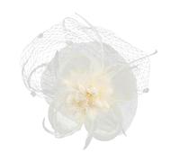 Cappello da donna con velo e piume, cappello a rete con velo a rete, per matrimoni, gara di nozze, forcina, cappello a bombetta, elegante cappello da derby floreale Royal Ascot, per donne, matrimoni