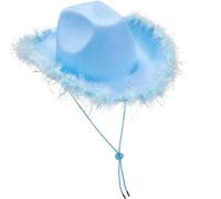 Cappello da donna Cowgirls cappello occidentale a tesa larga fuzzy cappelli da sole con corda da uomo cowboy West Outdoor Athletic Party Beach protezione UV Cap unisex adulto mucca estate casual