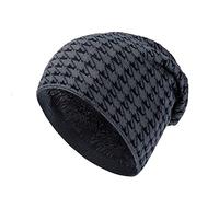 Cappello da donna e uomo, con orecchie calde, antivento, in lana, Grigio, M