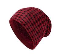 Cappello da donna e uomo, con orecchie calde, antivento, in lana, Rosso, M