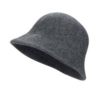 Cappello da donna in feltro di lana Cloche con secchiello invernale elegante cappello a bombetta termico berretto a cupola cappello da pescatore pieghevole Fedora Bucket Hat Vintage Derby Party