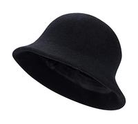 Cappello da Donna in Feltro di Lana Cloche con Secchiello Invernale Elegante Cappello a Bombetta Termico Berretto a Cupola Cappello Fedora Bucket Hat Chiesa Cappello