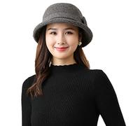 Cappello da donna in feltro di lana, invernale, vintage, cloche, derby, cappello alla moda, cappello Fedora a tesa larga, cappello floppy autunnale, elegante bombetta, cappello da chiesa, cappello