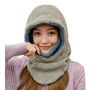 Cappello da donna in pile lavorato a maglia, antivento, invernale, paraorecchie, caldo, per orecchie, collo, viso, protezione per la testa, per l'inverno per l'autunno, grigio, Taglia unica