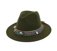 Cappello da donna Jazz Fedora Panama a tesa piatta cappelli formali unisex bombetta, Esercito En8, M