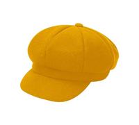 Cappello da donna per autunno e inverno, caldo, alla moda, in lana, per pittore e cucina francese, Giallo, Taglia unica