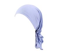 Cappello da donna reversibile regolabile a treccia musulmana con volant per il sonno, cappellini foderati in raso, cappelli da capitano da donna, Azzurro, Taglia unica