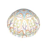 Cappello da donna riutilizzabile con orlo elasticizzato colorato Mandala Nature Culture DoubleCuffia da a impermeabile Cuffia da bagno