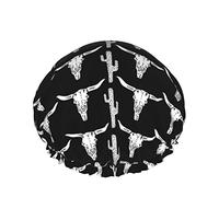 Cappello da donna riutilizzabile con orlo elasticizzato Longhorn Skull Grey Nature DoubleCuffia da a impermeabile Cuffia da bagno