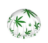 Cappello da donna riutilizzabile con orlo elasticizzato per capelli Weed Leaf Cana oubleCuffia da a impermeabile Cuffia da bagno