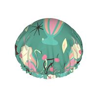 Cappello da donna riutilizzabile con orlo elasticizzato Retro Milkshakes Summer Double Cuffia da a impermeabile Cuffia da bagno