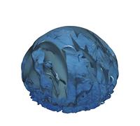 Cappello da donna riutilizzabile con orlo elasticizzato Underwater World Funny Shark Double Cuffia da a impermeabile Cuffia da bagno