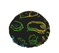 Cappello da donna riutilizzabile con orlo elasticizzato, uova al bacon, doppia cuffia da a impermeabile