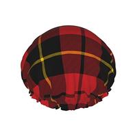 Cappello da donna riutilizzabile con orlo elasticizzato Wallace Clan Red Tartan Double Cuffia da a impermeabile