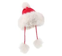 Cappello da donna rosso lavorato a maglia Cappello con pompon in pelliccia