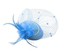 Cappello da donna vintage con velo di perle, fascinator per matrimonio, elegante velo a rete, accessorio per capelli, per cocktail, piume, decorazione per feste