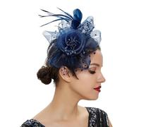 Cappello da fascinator for fiori da donna vintage in piume Accessori for capelli da donna Festa di nozze Floreale Velo a rete Fascia for capelli (Color : H, Size : Einheitsgre)