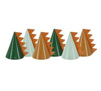 Cappello da festa a forma di dinosauro, 16 cm, set da 6 pezzi, cappello di compleanno per bambini, accessorio per feste di compleanno, colore: verde e marrone