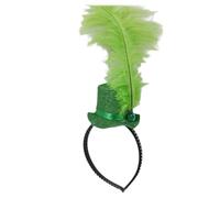 Cappello da festa con fascia da leprechaun verde con finiture verdi, tubo da stufa per club irlandese, accessori per vacanze irlandesi per uomini e donne