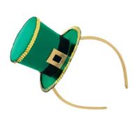 Cappello da festa con fascia da leprechaun verde con finiture verdi, tubo da stufa per club irlandese, accessori per vacanze irlandesi per uomini e donne