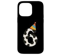 Cappello da festa con mucca Happy 6th Birthday 6 anni Bday Boys Girls Custodia per iPhone 14 Pro Max