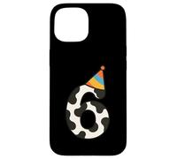 Cappello da festa con mucca Happy 6th Birthday 6 anni Bday Boys Girls Custodia per iPhone 15
