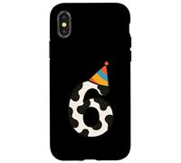Cappello da festa con mucca Happy 6th Birthday 6 anni Bday Boys Girls Custodia per iPhone X/XS