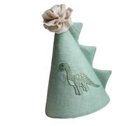 Cappello da festa di compleanno con dinosauro per bambini, con dettagli ricamati, morbido e confortevole, in cotone, per feste da doccia