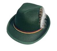 Cappello da festa tedesco | Cappello da abito bavarese Oktoberfest, classico Fedora in stile alpino | Festival per adulti Capo di costume, Accessorio Cosplay morbido per Event Holiday Carneval Look