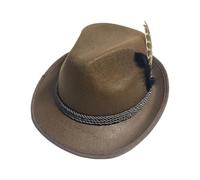 Cappello da festa tedesco | Cappello da abito bavarese Oktoberfest, classico Fedora in stile alpino | Festival per adulti Capo di costume, Accessorio Cosplay morbido per Event Holiday Carneval Look