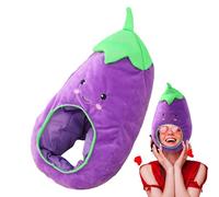 Cappello da frutta in peluche - Costume copricapo melanzana da 18,11 pollici in cotone PP | Accessorio cosplay per adulti | Divertente accessorio fotografico per Pasqua Anime Party Christmas