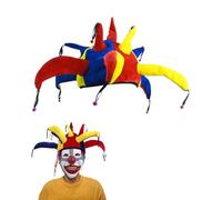 Cappello da giullare,Cappello da Giullare Divertente Pagliaccio Cappello Cappello da Clown con Sonagli Jester Hat Uomini e Donne Scopo Generale per Natale Mardi Gras Partito Carnevale Halloween